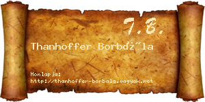 Thanhoffer Borbála névjegykártya