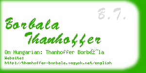 borbala thanhoffer business card